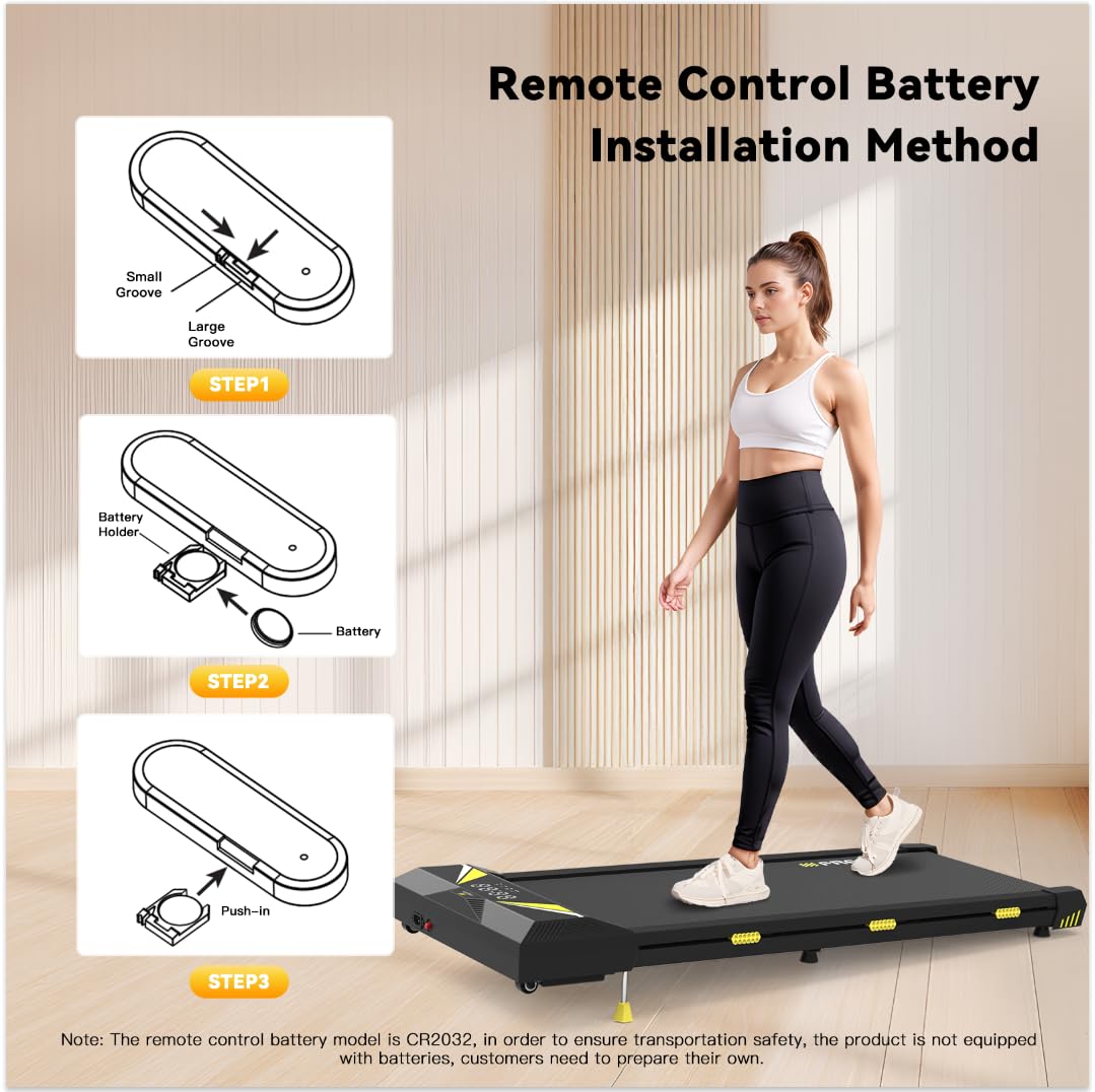 Walking Pad with Incline, 2.5HP Under Desk Treadmills for Home and Office, Portable Treadmill with LED Display, APP Remote Control