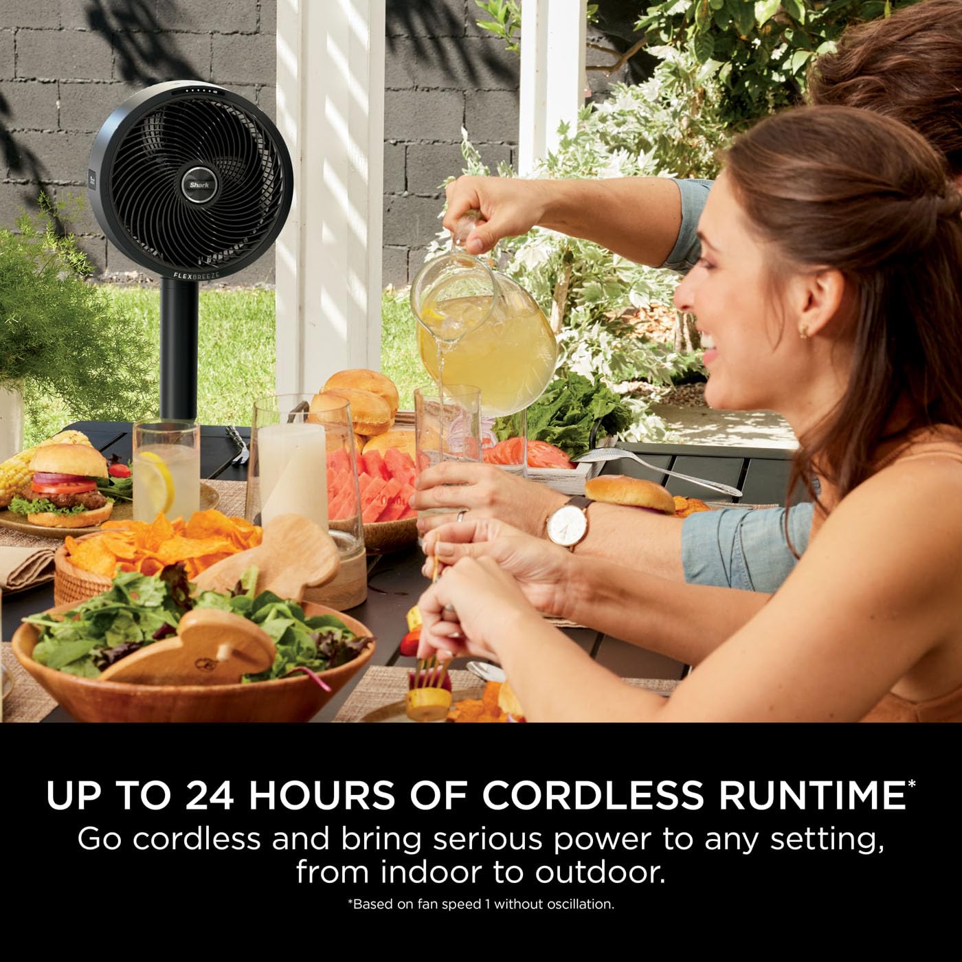 Shark FlexBreeze High-Velocity 12 in 1 Fan, Hybrid Corded & Cordless Portable Cooling Fan, Indoor & Outdoor, with Remote Control, Adjustable Tilt, UV & Water-Resistant, Powerful & Quiet, Black FA220UK