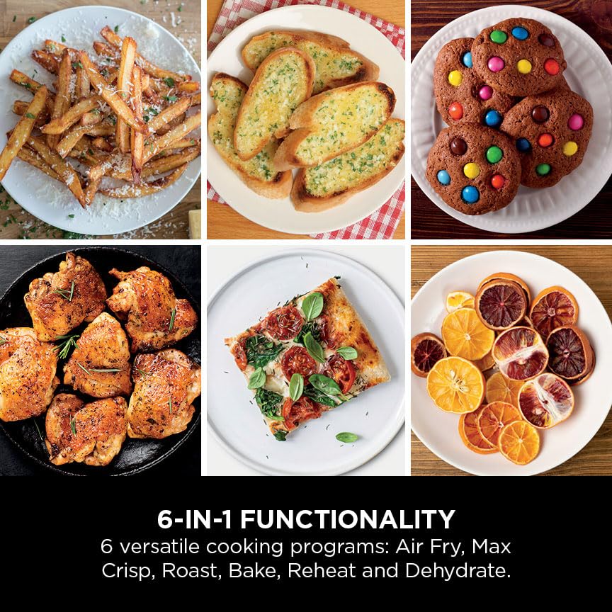 Ninja Double Stack Air Fryer, Vertical Dual Drawer Air Fryer with 4 cooking levels, 2 Drawers and 2 Racks, Space Saving Design, 7.6L Capacity, 6 Cooking Functions, 6 Portions, Black SL300UK