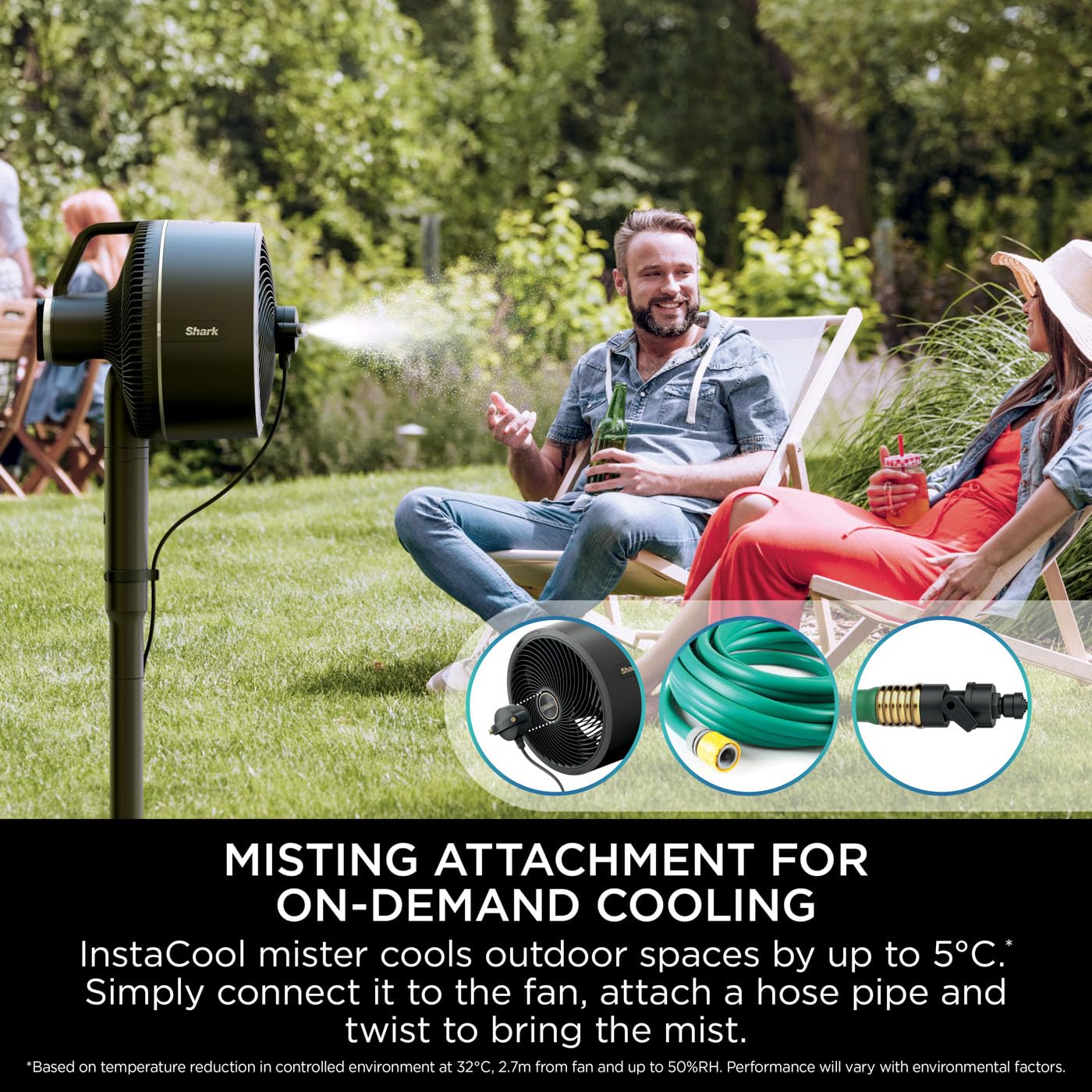 Shark FlexBreeze High-Velocity 12 in 1 Fan, Hybrid Corded & Cordless Portable Cooling Fan, Indoor & Outdoor, with Remote Control, Adjustable Tilt, UV & Water-Resistant, Powerful & Quiet, Black FA220UK