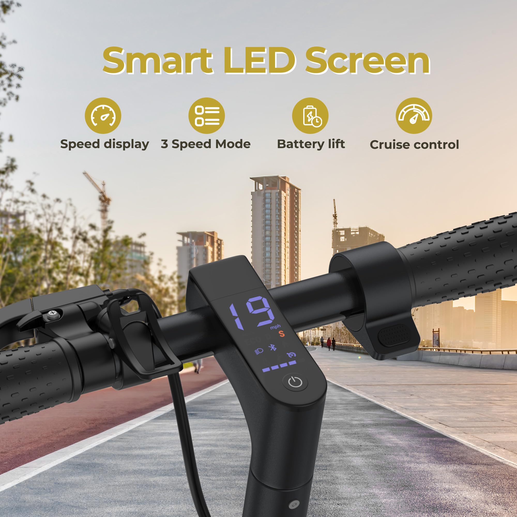 Riceel R50 Electric Scooter, Speed up to 25 km/h, 30 km of autonomy, 8.5" Solid Tire, Maximum Load 120 kg, Dual Braking