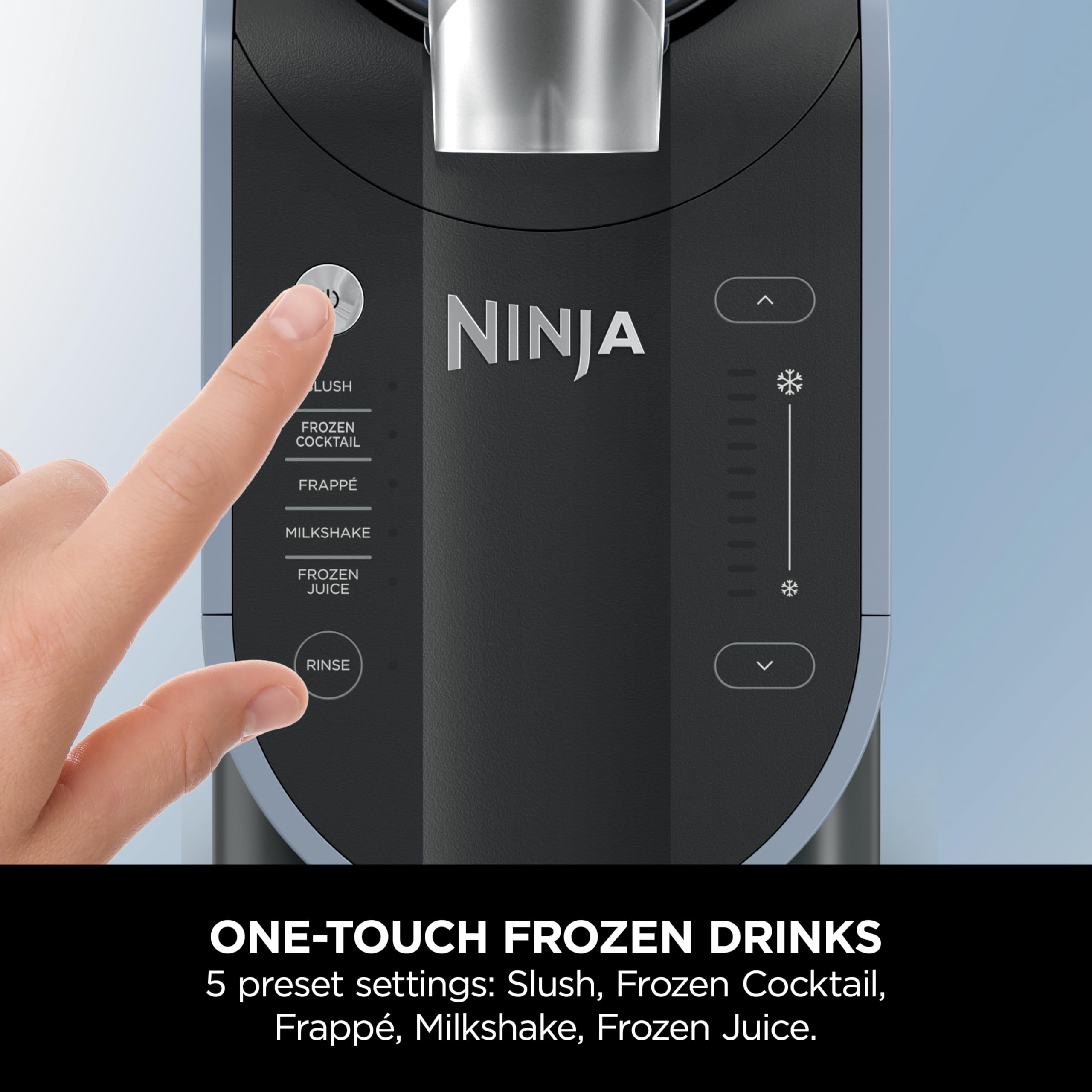 Ninja SLUSHi Frozen Drinks Maker, Create Slush, Frozen Cocktails, Frappe, Milkshakes & Frozen Juice, No Ice or Preperation Needed, WhisperChill Technology, 1.9l Capacity, Blue & Grey FS301UK