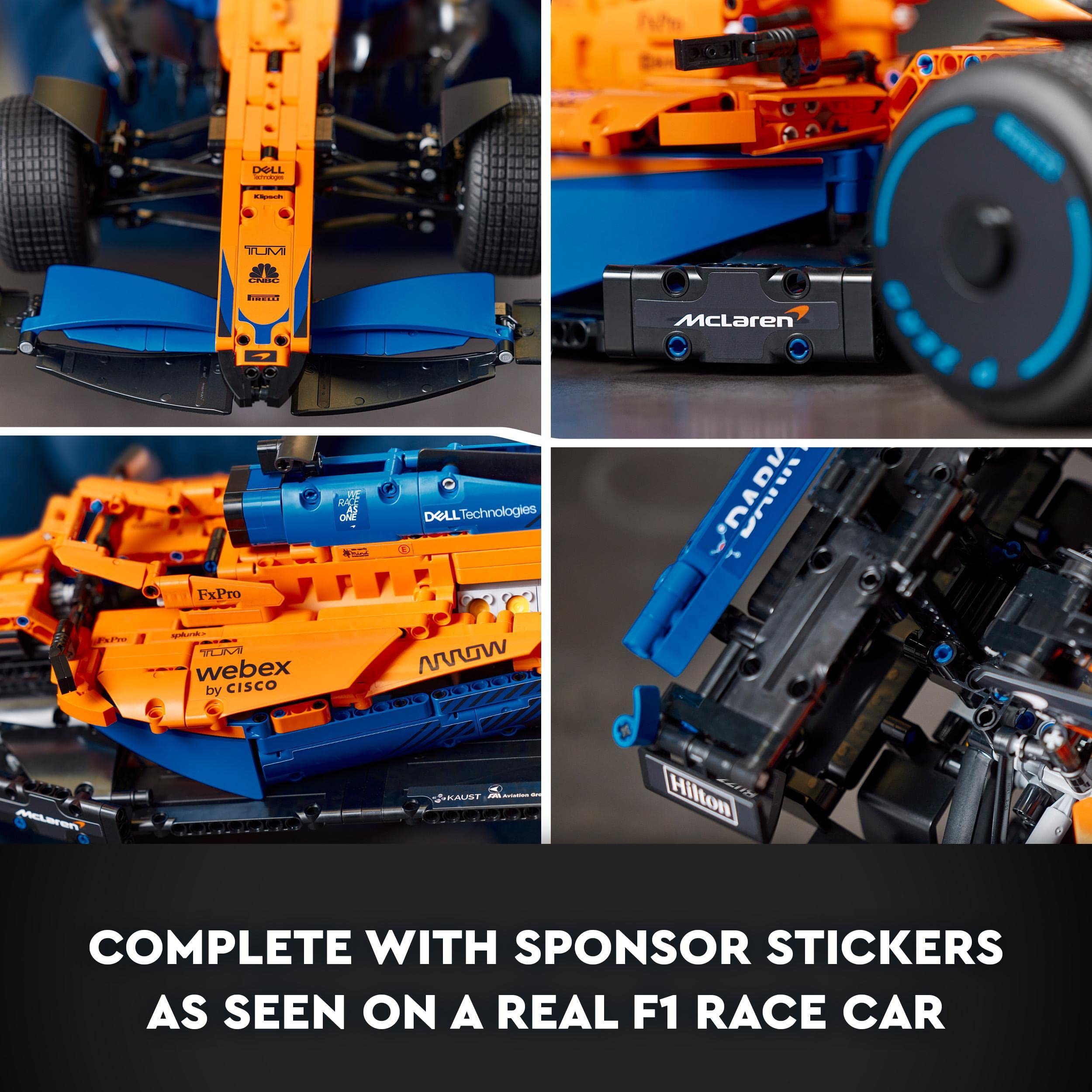 LEGO 42141 Technic McLaren Formula 1 2022 Replica Race Car Model Building Kit, F1 Motor Sport Set Gift Idea For Adults, Men, Women, Him, Her, Husband, Collectible Home Decor