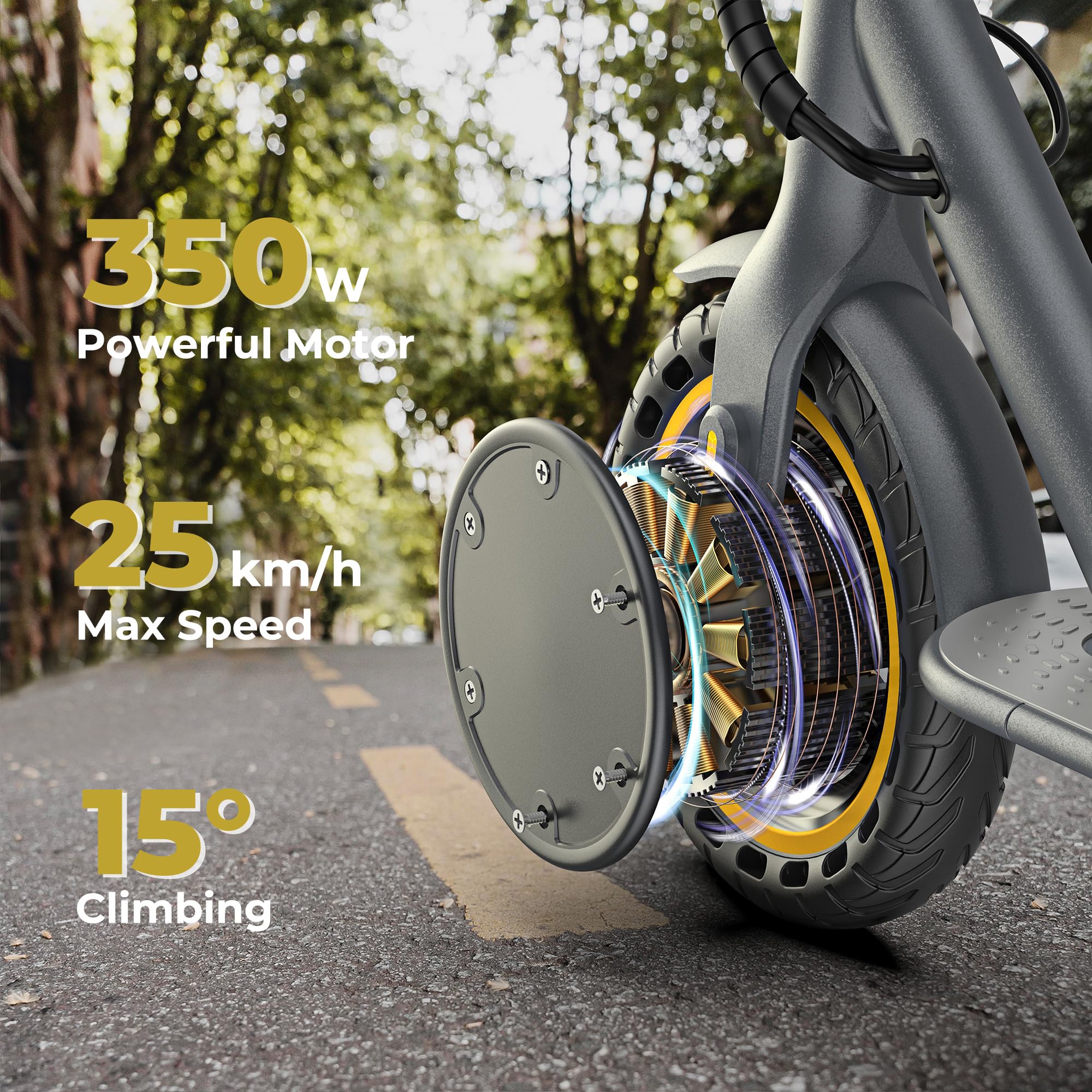 Riceel R50 Electric Scooter, Speed up to 25 km/h, 30 km of autonomy, 8.5" Solid Tire, Maximum Load 120 kg, Dual Braking