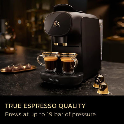 Versuni PHILIPS L'OR Barista Sublime Capsule Coffee Machine, Double Shot, 1 or 2 Cups, Full Coffee Menu, Black (LM9012/60)