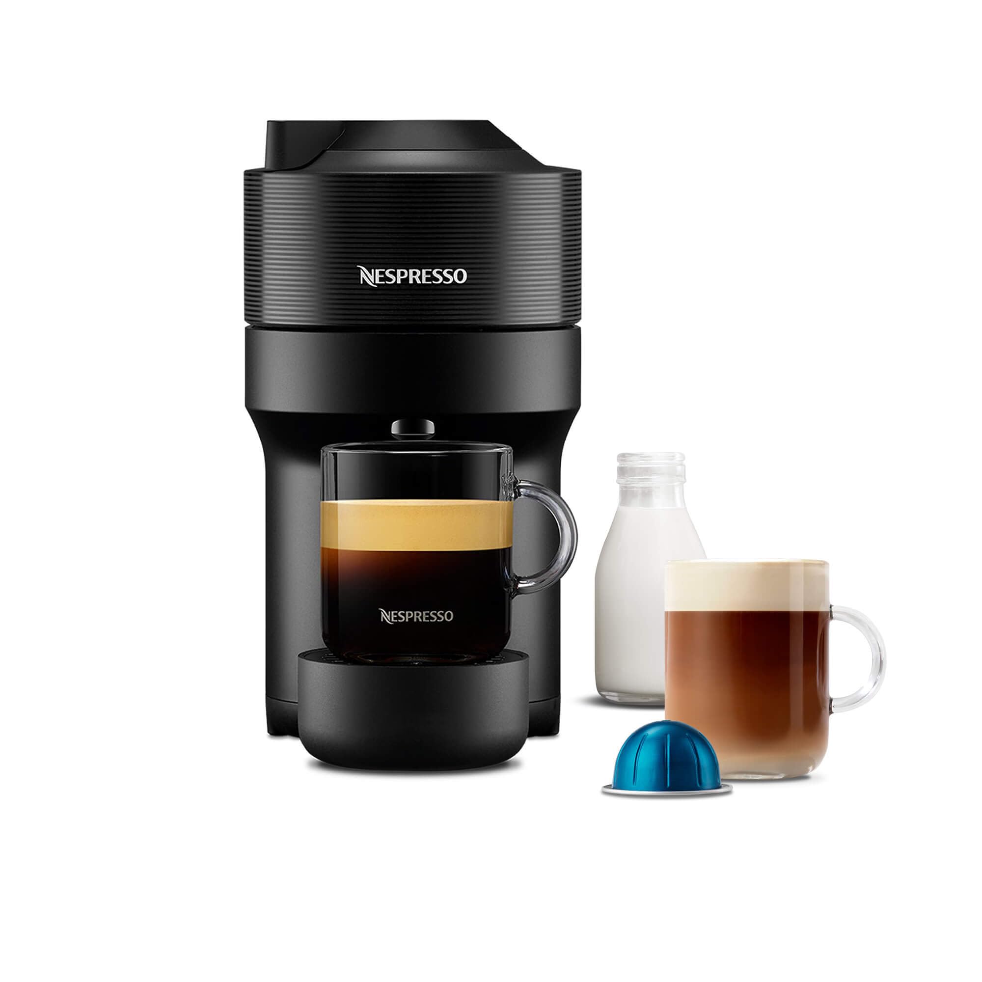 Nespresso ENV90.B Vertuo Pop Automatic Pod coffee machine for Americano, Decaf, Espresso by Magimix in Liquorice Black