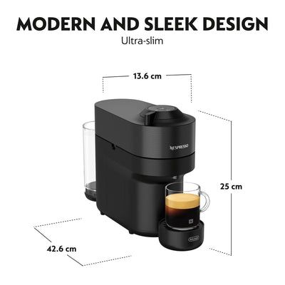Nespresso ENV90.B Vertuo Pop Automatic Pod coffee machine for Americano, Decaf, Espresso by Magimix in Liquorice Black
