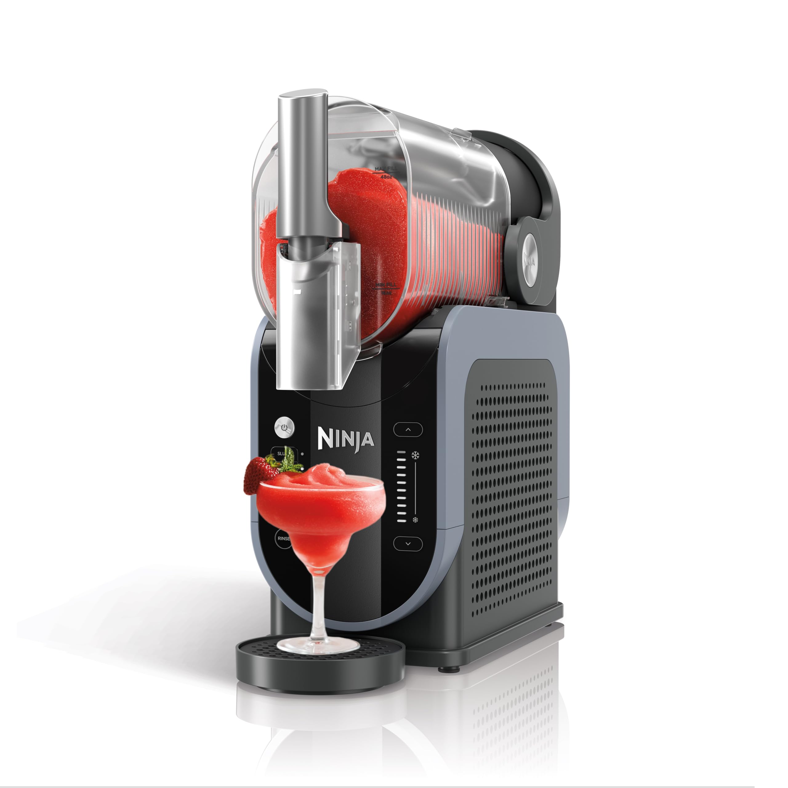 Ninja SLUSHi Frozen Drinks Maker, Create Slush, Frozen Cocktails, Frappe, Milkshakes & Frozen Juice, No Ice or Preperation Needed, WhisperChill Technology, 1.9l Capacity, Blue & Grey FS301UK