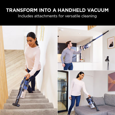 Shark Cordless Stick Vacuum Cleaner with Anti Hair Wrap, Up to 40 mins run-time, Flexible Vacuum Cleaner with LED Lights, Crevice Tool and Upholstery Tool, Electric Blue IZ202UK