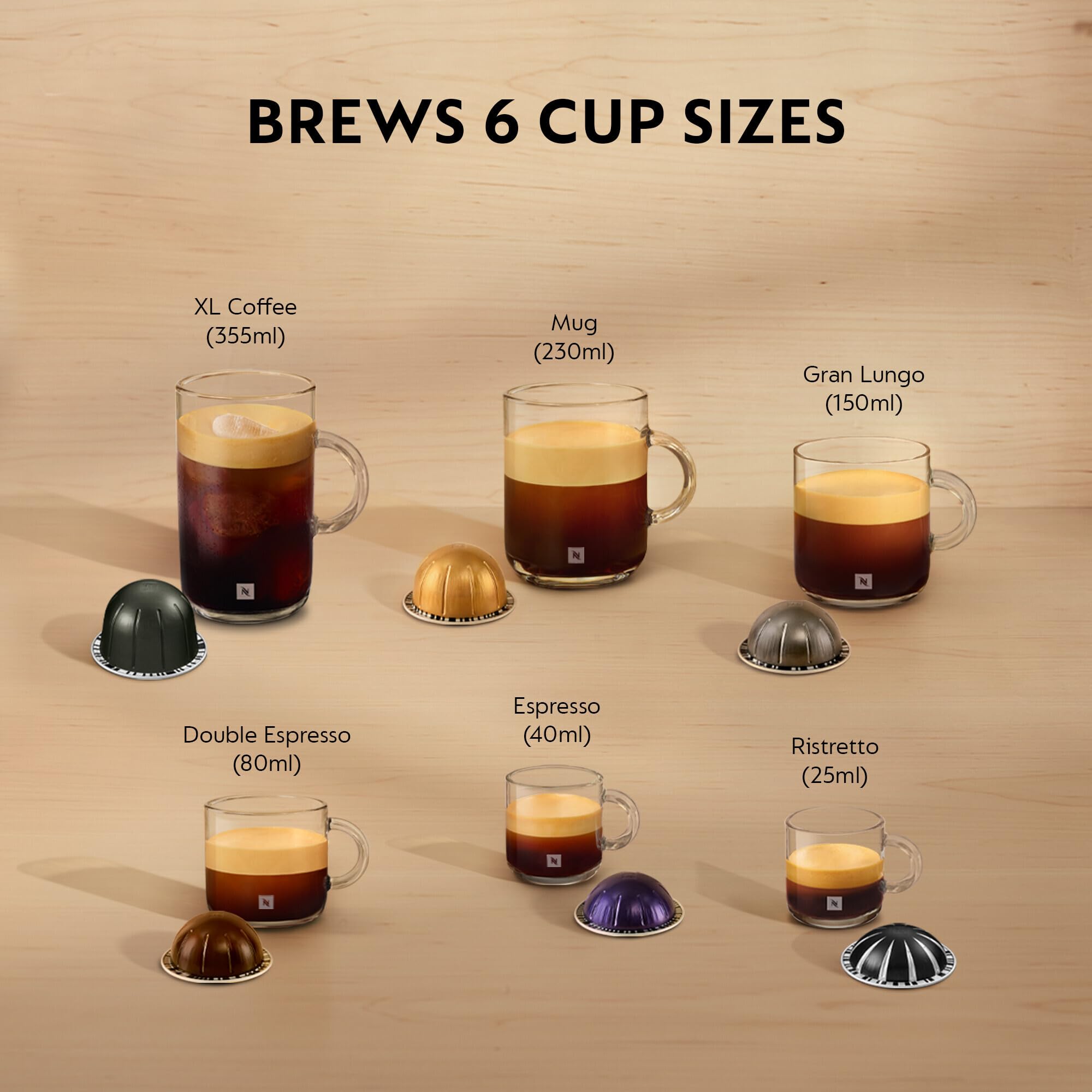 Nespresso ENV90.B Vertuo Pop Automatic Pod coffee machine for Americano, Decaf, Espresso by Magimix in Liquorice Black