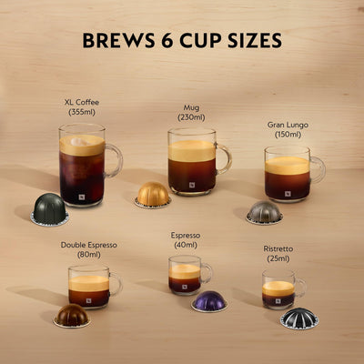 Nespresso ENV90.B Vertuo Pop Automatic Pod coffee machine for Americano, Decaf, Espresso by Magimix in Liquorice Black