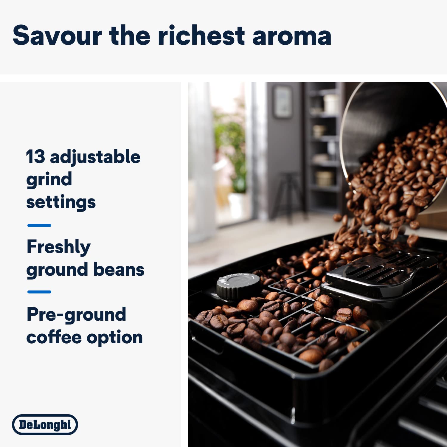 De'Longhi Magnifica ECAM222.20.B, Automatic Coffee Machine with Milk Nozzle, Bean to Cup Espresso Machine with 4 One-Touch Recipes, Soft-Touch Control Panel, 1450W, Black