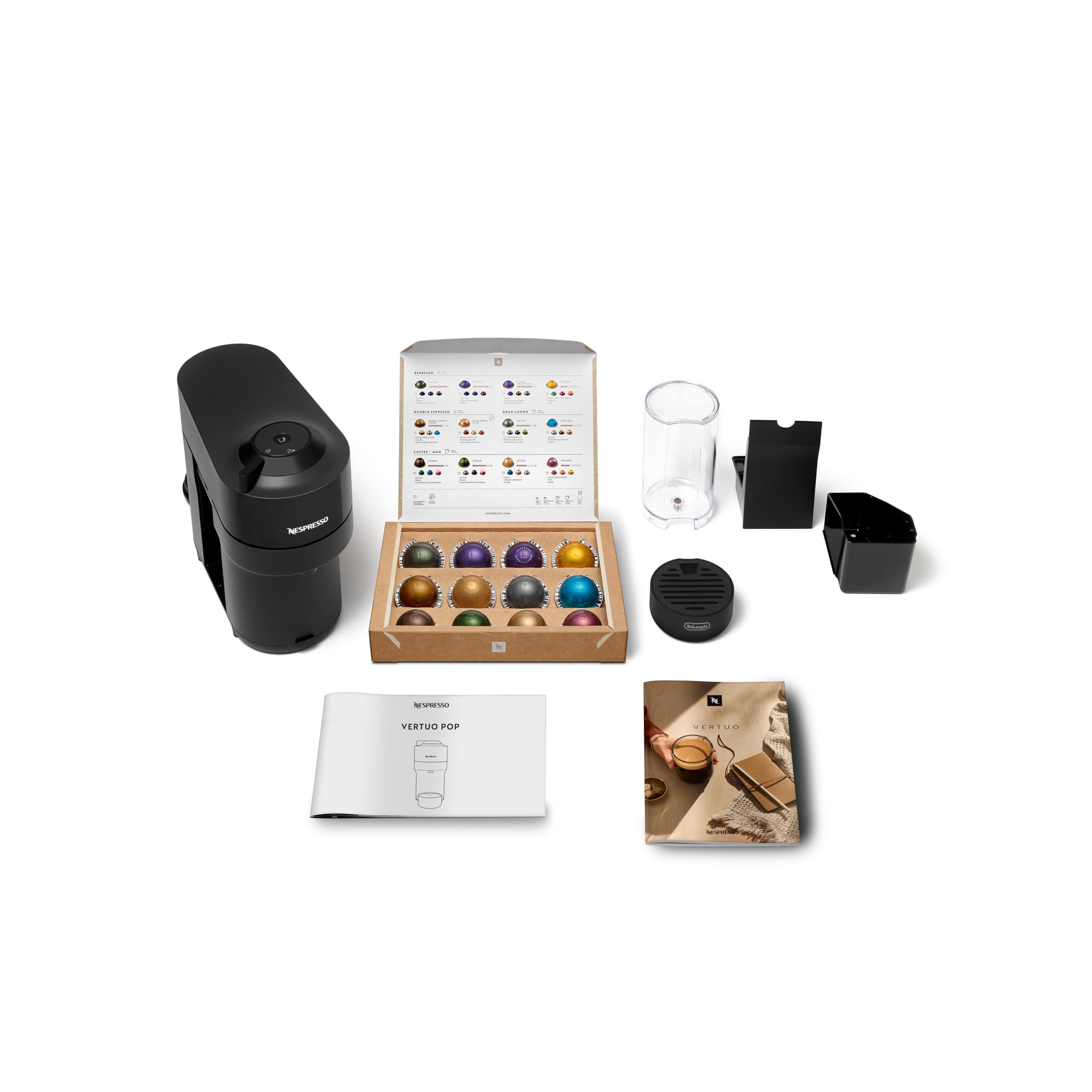 Nespresso ENV90.B Vertuo Pop Automatic Pod coffee machine for Americano, Decaf, Espresso by Magimix in Liquorice Black