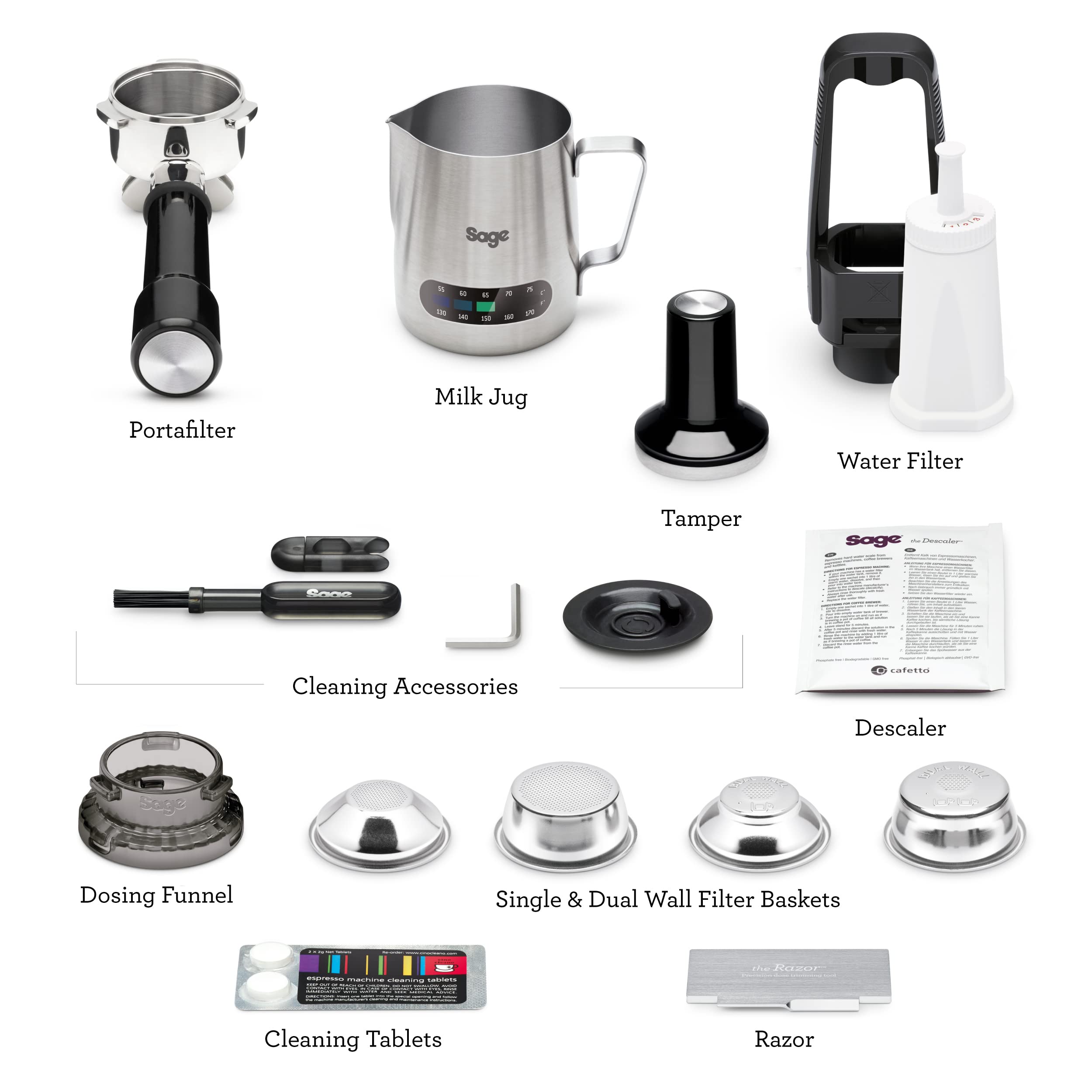 Sage - The Barista Express - Bean to Cup Coffee Machine with Grinder and Milk Frother, Brushed Stainless Steel
