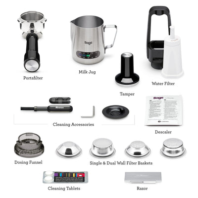 Sage - The Barista Express - Bean to Cup Coffee Machine with Grinder and Milk Frother, Brushed Stainless Steel