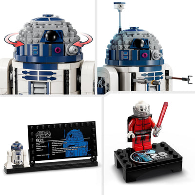 LEGO Star Wars 75379 R2-D2 Building Toy - Play and Display Droid Figure with Rotating Head, Periscope & Tools - incl. a Darth Malak Minifigure - Gift for 10+ Year Old Boys & Adult Fans