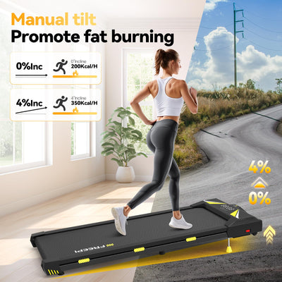 Walking Pad with Incline, 2.5HP Under Desk Treadmills for Home and Office, Portable Treadmill with LED Display, APP Remote Control