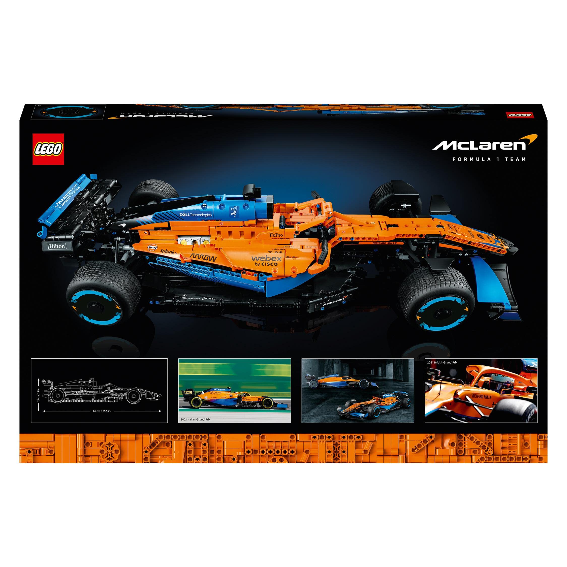 LEGO 42141 Technic McLaren Formula 1 2022 Replica Race Car Model Building Kit, F1 Motor Sport Set Gift Idea For Adults, Men, Women, Him, Her, Husband, Collectible Home Decor
