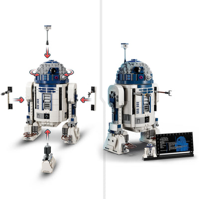 LEGO Star Wars 75379 R2-D2 Building Toy - Play and Display Droid Figure with Rotating Head, Periscope & Tools - incl. a Darth Malak Minifigure - Gift for 10+ Year Old Boys & Adult Fans