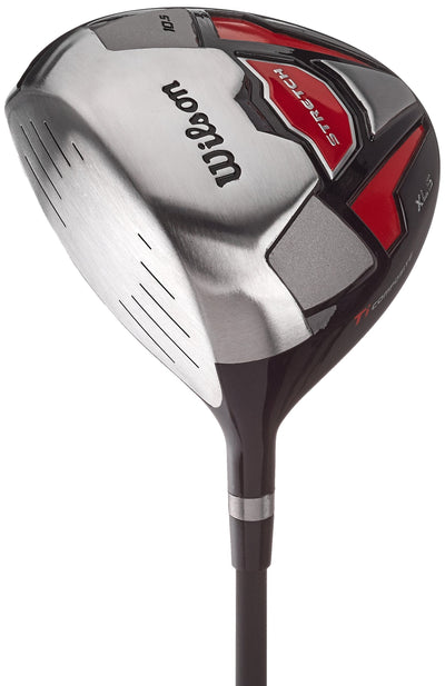Wilson Amazon Exclusive Beginner Complete Set, 10 golf clubs with stand bag, Men's (right hand), Stretch XL, Black/Grey/Red, WGG157551