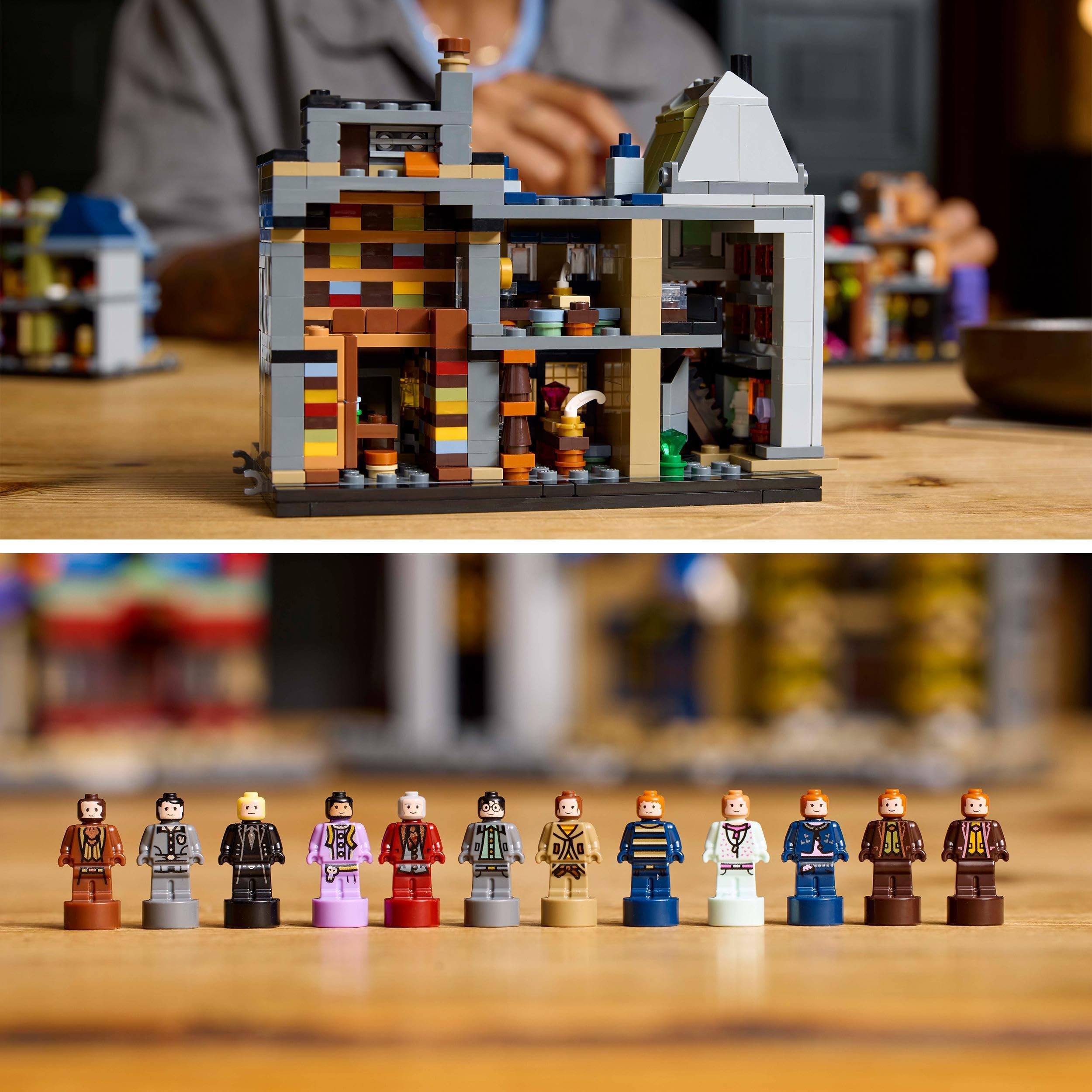 LEGO Harry Potter Diagon Alley Wizarding Shops Building Set for Adults - Collectible Gift for Father's Day - Display Model incl. Microscale Stores & 12 Microfigures 76444
