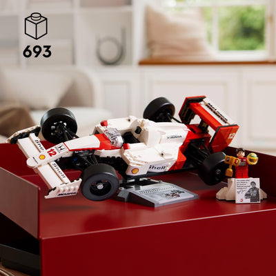 LEGO Icons McLaren MP4/4 & Ayrton Senna F1 Race Car Model kit for Adults - Gift for Father's Day - incl. a Race Driver Minifigure - Home or Office Desk Décor - 10330