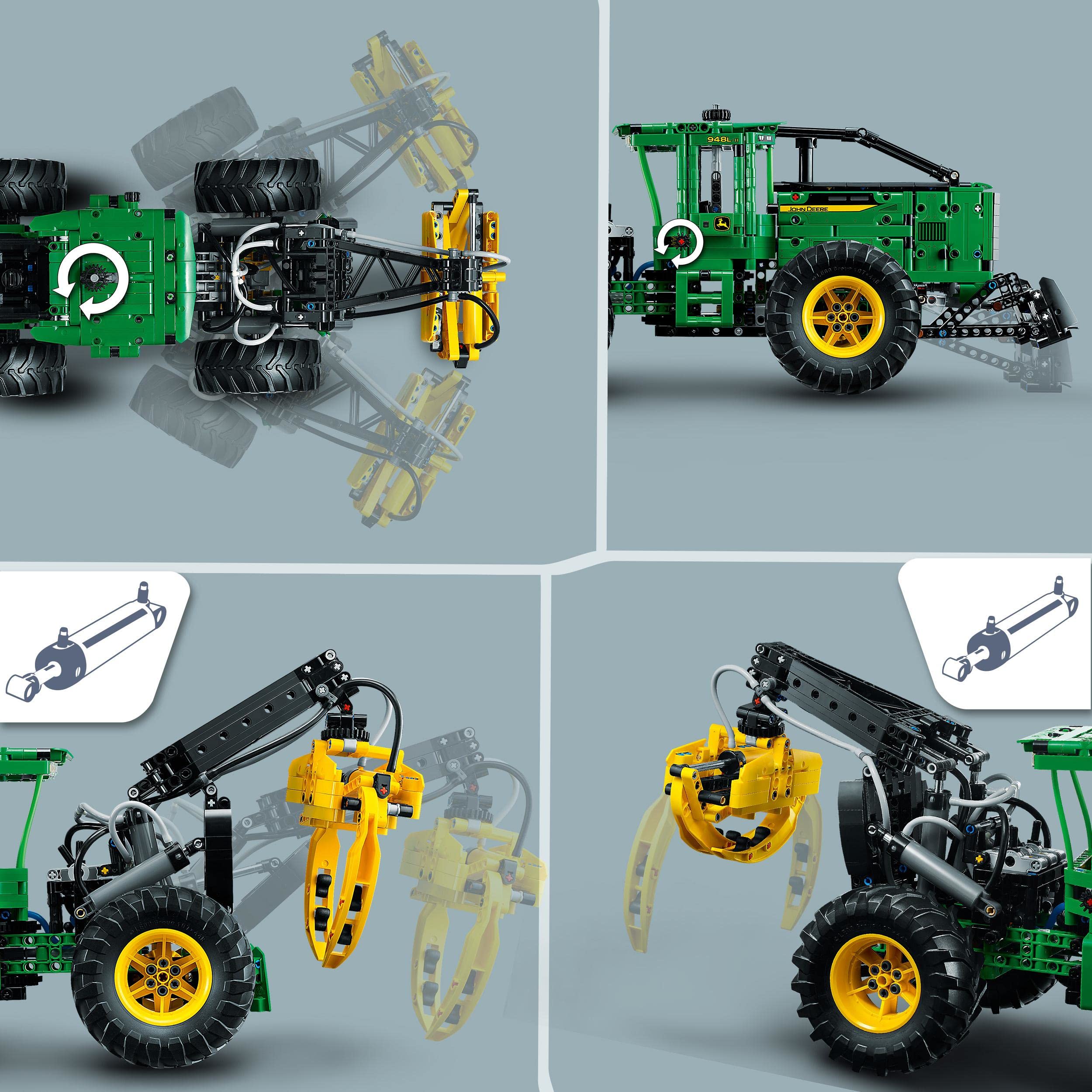LEGO Technic John Deere 948L-II Skidder Set, Large 1,492-Piece Construction Vehicle Toy with Pneumatic Functions and 4 Wheel Drive, Model Building Kit for Engineering Enthusiasts, Gift Idea 42157