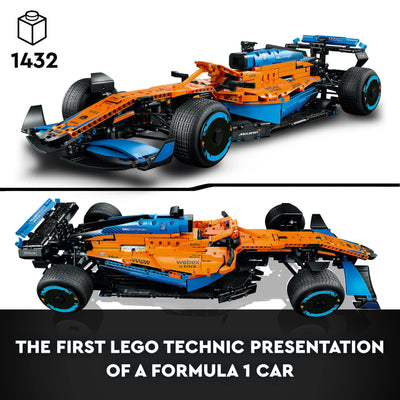 LEGO 42141 Technic McLaren Formula 1 2022 Replica Race Car Model Building Kit, F1 Motor Sport Set Gift Idea For Adults, Men, Women, Him, Her, Husband, Collectible Home Decor