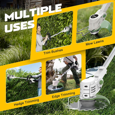 Metal Blade Cordless Strimmer 21v Grass Trimmers With 1 Pruning Shears 16 Blades 15cm Cutting Diameter Cordless Strimmer For Lawn Trimmingtwigsbrush Cuttingsuitable For Light Work