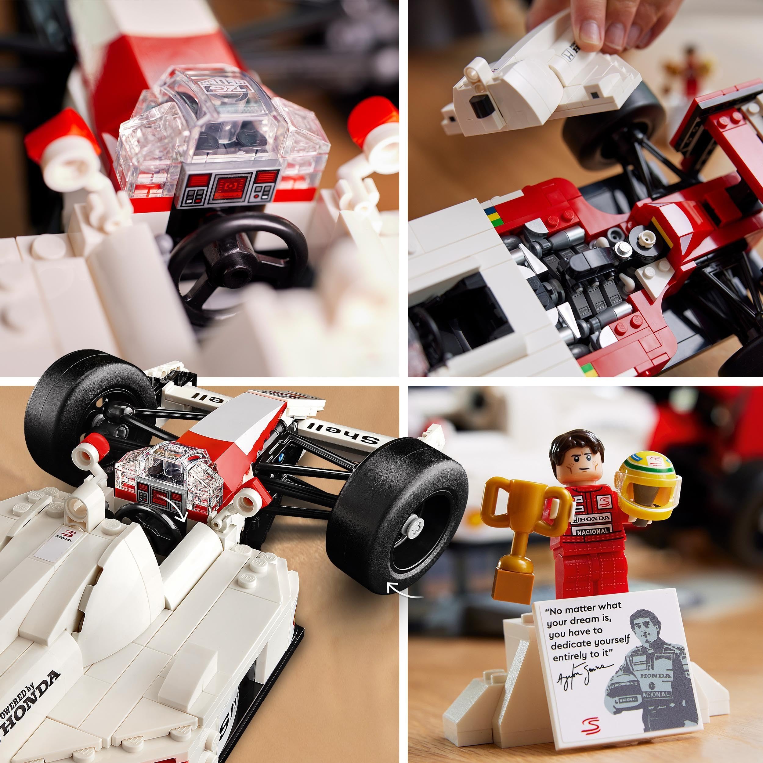 LEGO Icons McLaren MP4/4 & Ayrton Senna F1 Race Car Model kit for Adults - Gift for Father's Day - incl. a Race Driver Minifigure - Home or Office Desk Décor - 10330