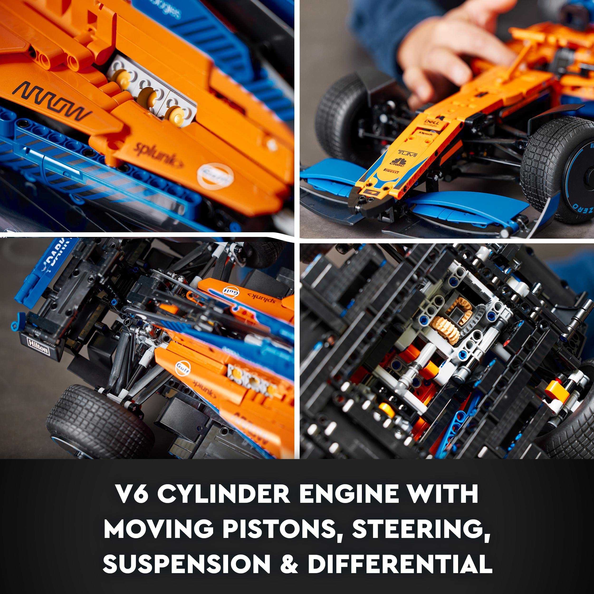 LEGO 42141 Technic McLaren Formula 1 2022 Replica Race Car Model Building Kit, F1 Motor Sport Set Gift Idea For Adults, Men, Women, Him, Her, Husband, Collectible Home Decor